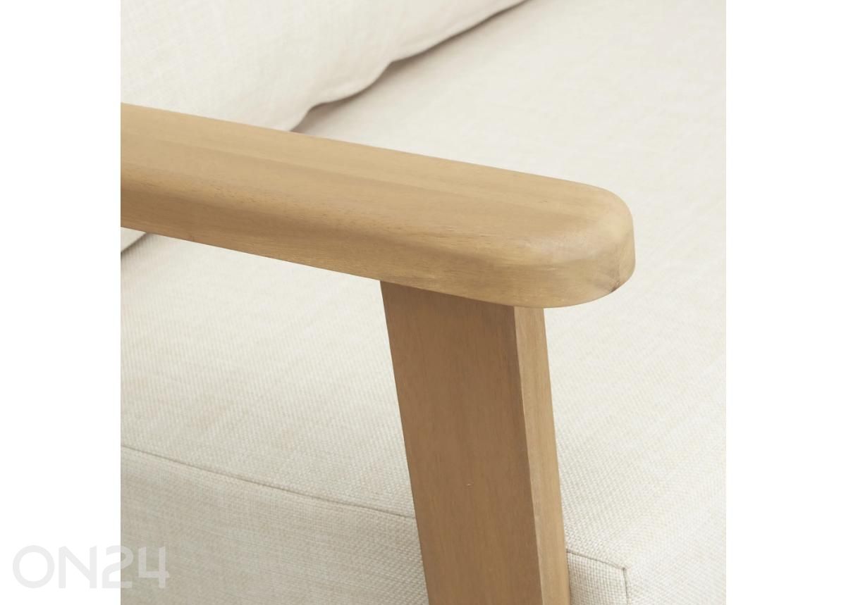 Aiamööbli komplekt Zamora laud+2 tooli+diivan, kreem suurendatud