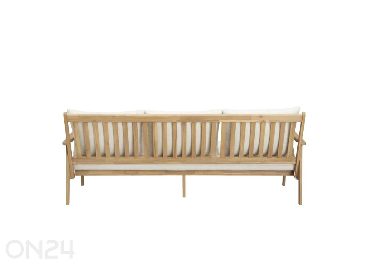 Aiamööbli komplekt Zamora laud+2 tooli+diivan, kreem suurendatud