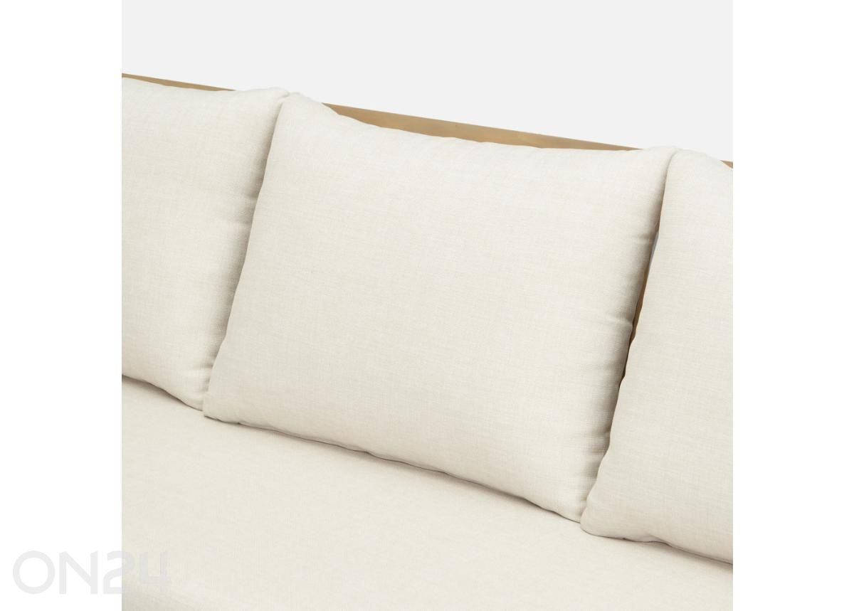 Aiamööbli komplekt Zamora laud+2 tooli+diivan, kreem suurendatud