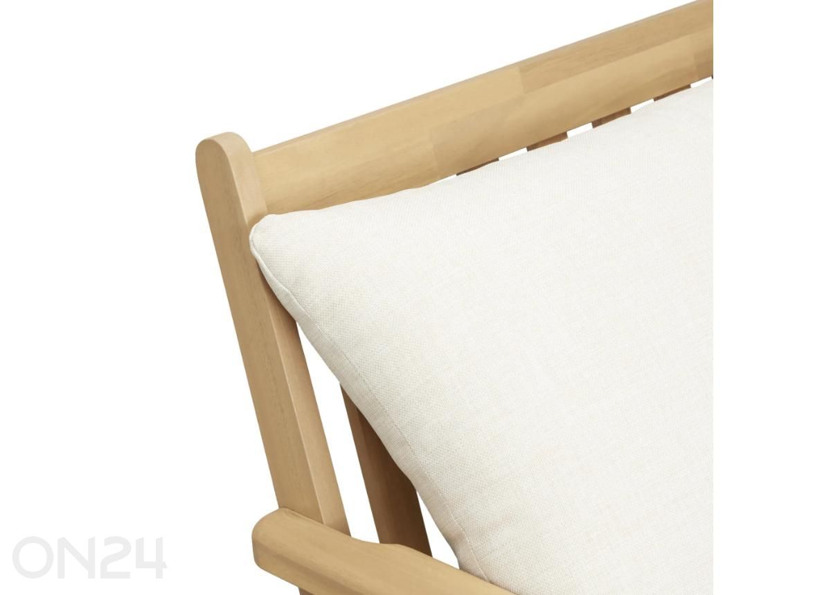 Aiamööbli komplekt Zamora laud+2 tooli+diivan, kreem suurendatud