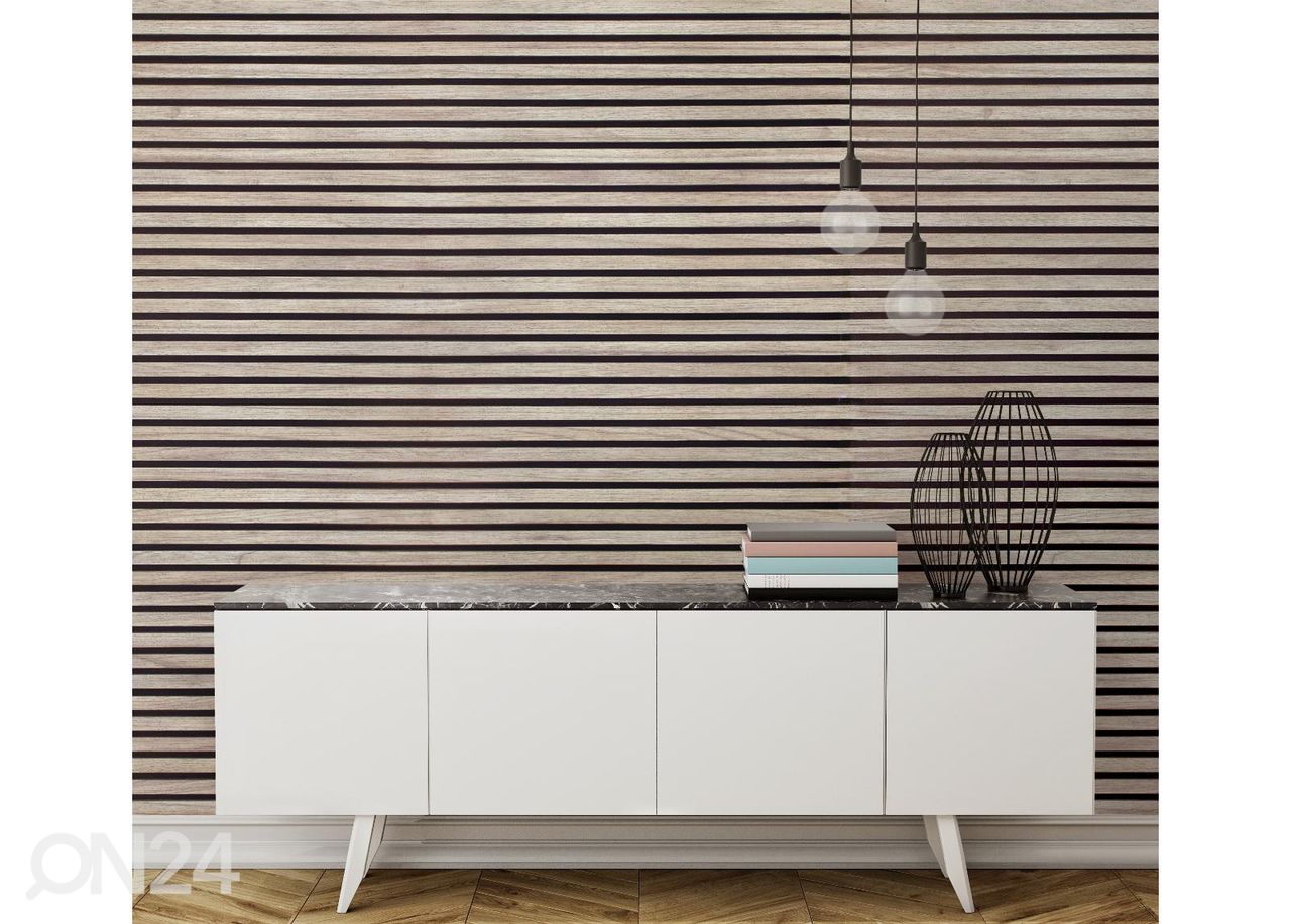 Akustiline seinapaneel 260x60x2,1 cm, tume tamm, MDF, 2 tk suurendatud