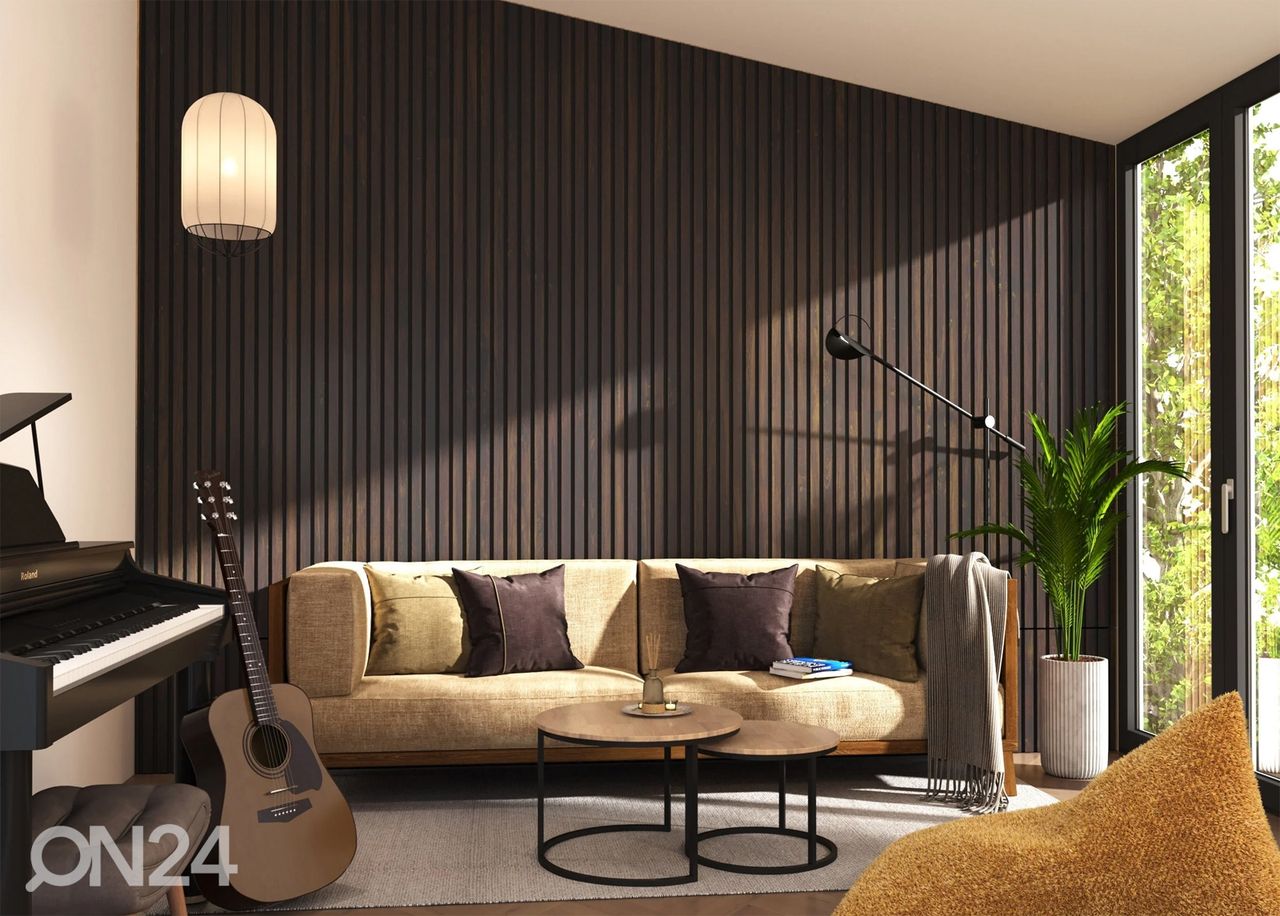 Akustiline seinapaneel täispuidust 240x40 cm suurendatud