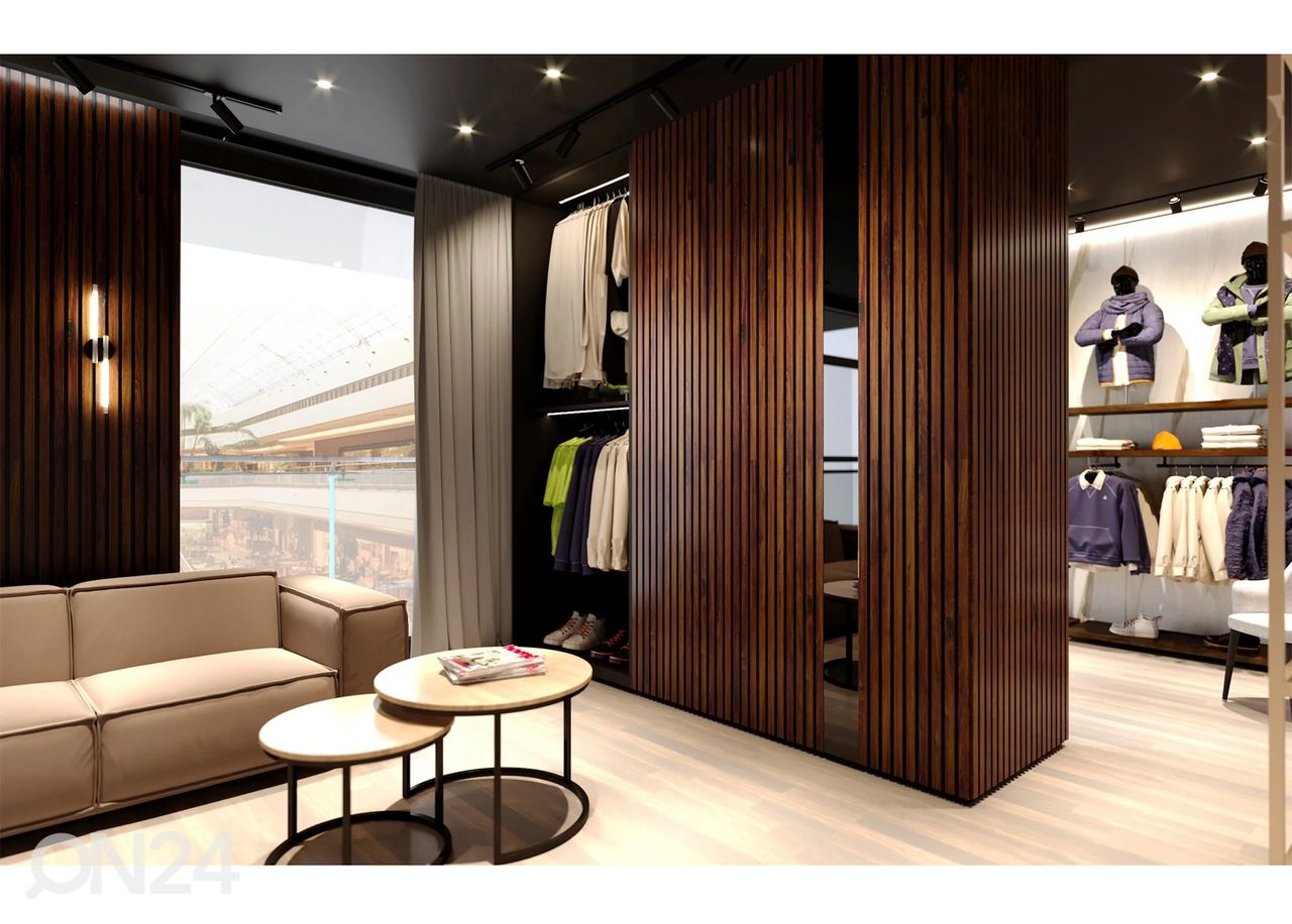 Akustiline seinapaneel täispuidust 240x40 cm suurendatud