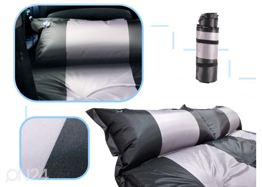 Autovoodi täispuhutav madrats 180x120 cm must/hõbedane suurendatud