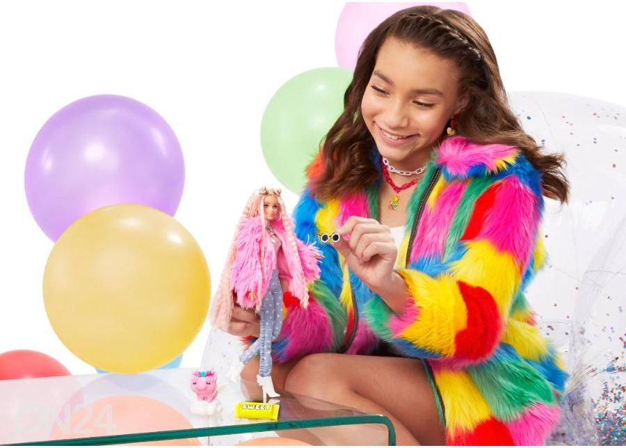 Barbie Extra koheva roosa kasukaga suurendatud