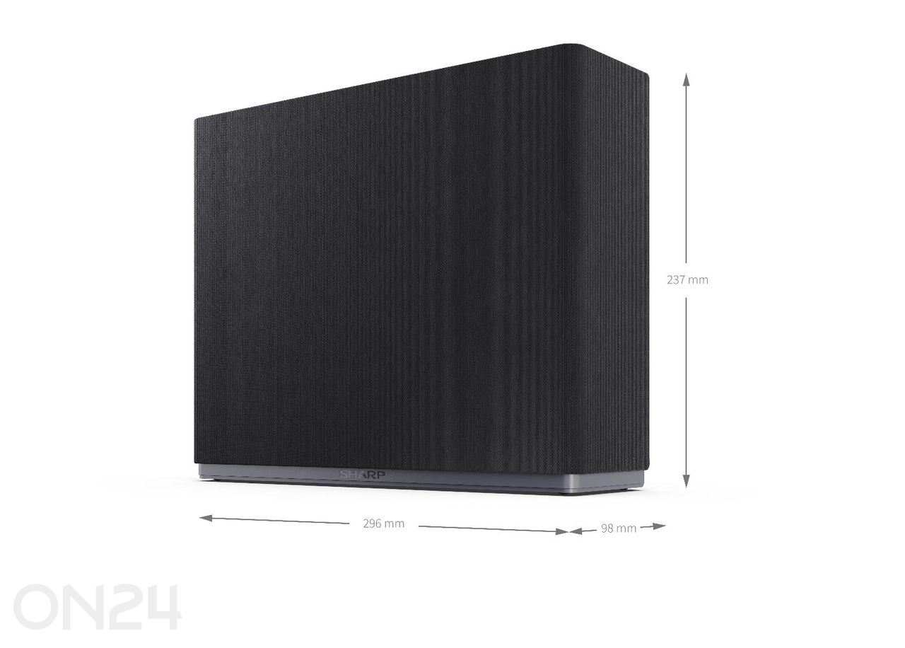 Basskõlar Sharp AQUOS Wireless Surround, DolbyAtmos, DTS:X, juhtmevaba, must suurendatud