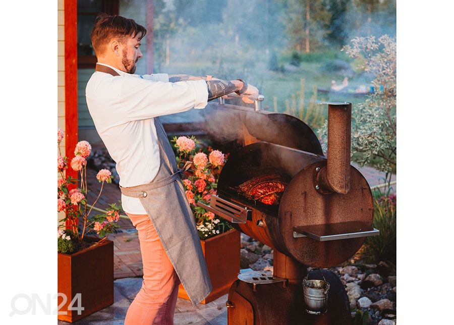 BBQ-suitsuahi Cor-Ten terasest GrillSymbol Smoky Beast suurendatud