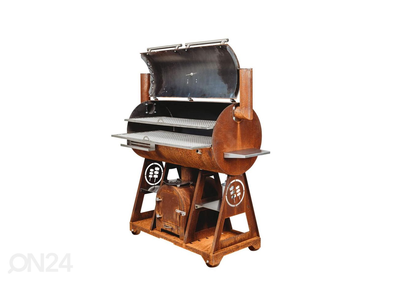 BBQ-suitsuahi Cor-Ten terasest GrillSymbol Smoky Beast XL suurendatud