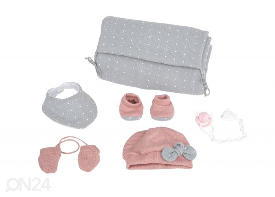 Beebinukk Salma Arias halli mähkimisalusega, 42 cm suurendatud