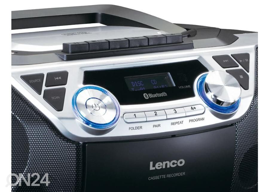 CD-raadio Lenco, must/hõbe suurendatud