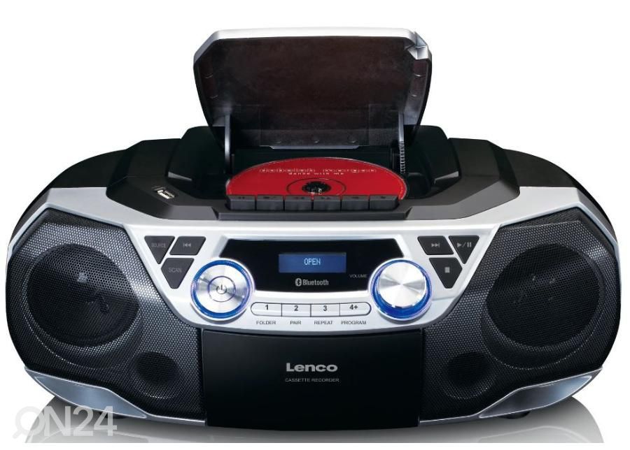 CD-raadio Lenco SCD120SI, must/hõbe suurendatud