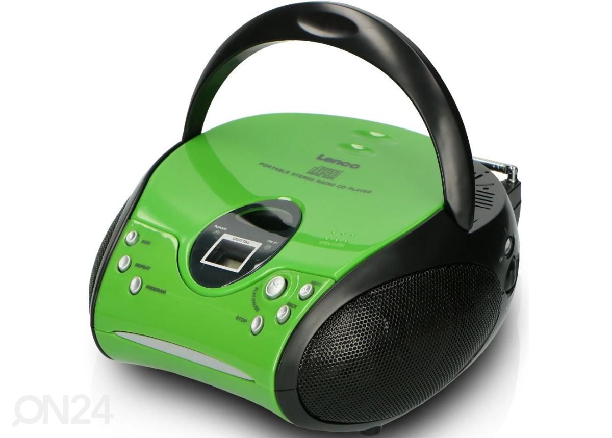 CD-raadio Lenco SCD24GB, roheline/must suurendatud