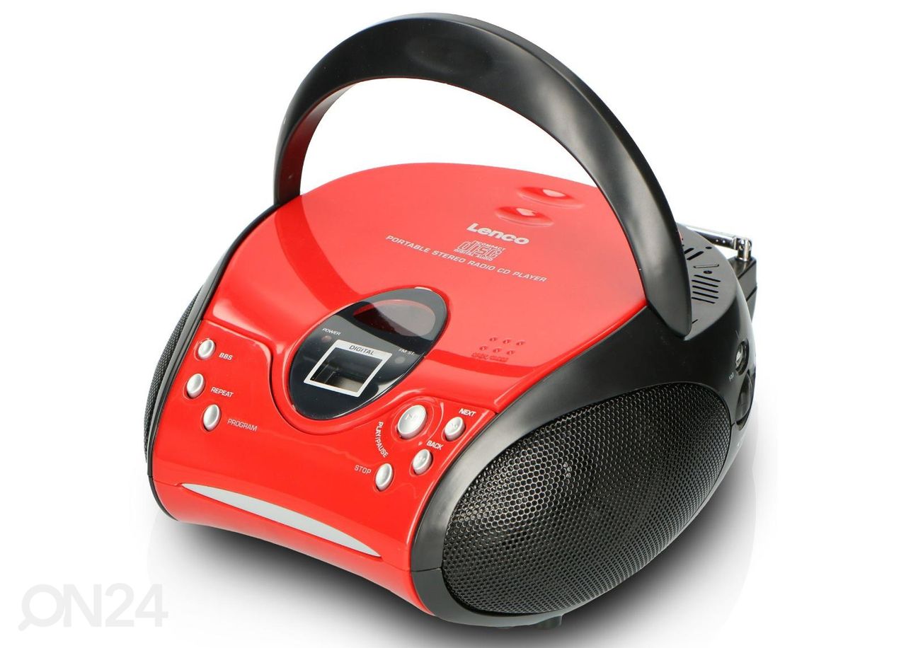 CD-raadio Lenco SCD24R, punane ja must suurendatud