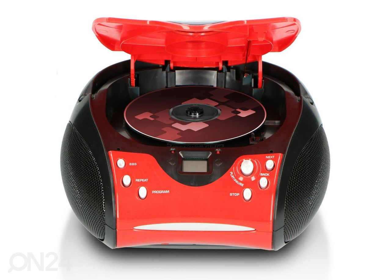 CD-raadio Lenco SCD24R, punane ja must suurendatud