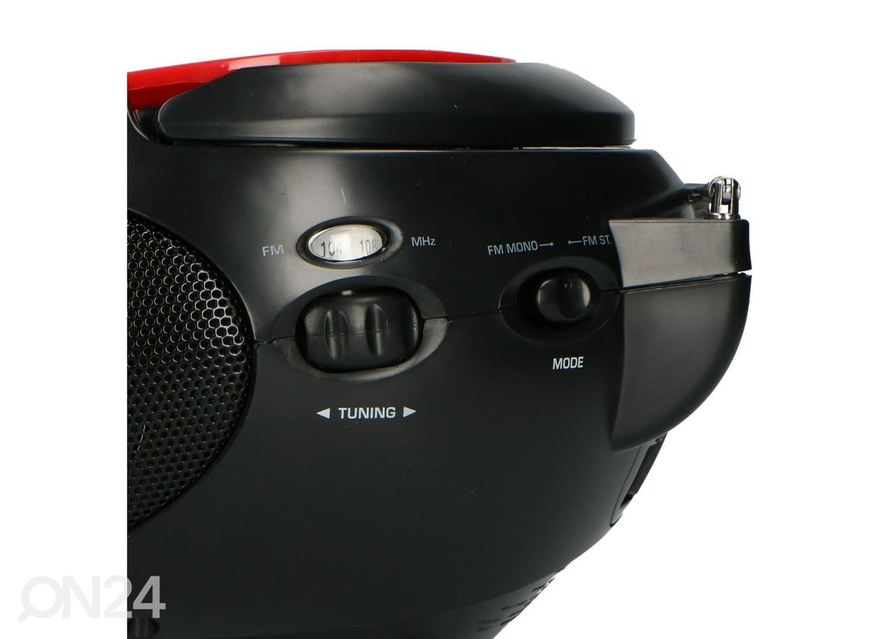 CD-raadio Lenco SCD24R, punane ja must suurendatud