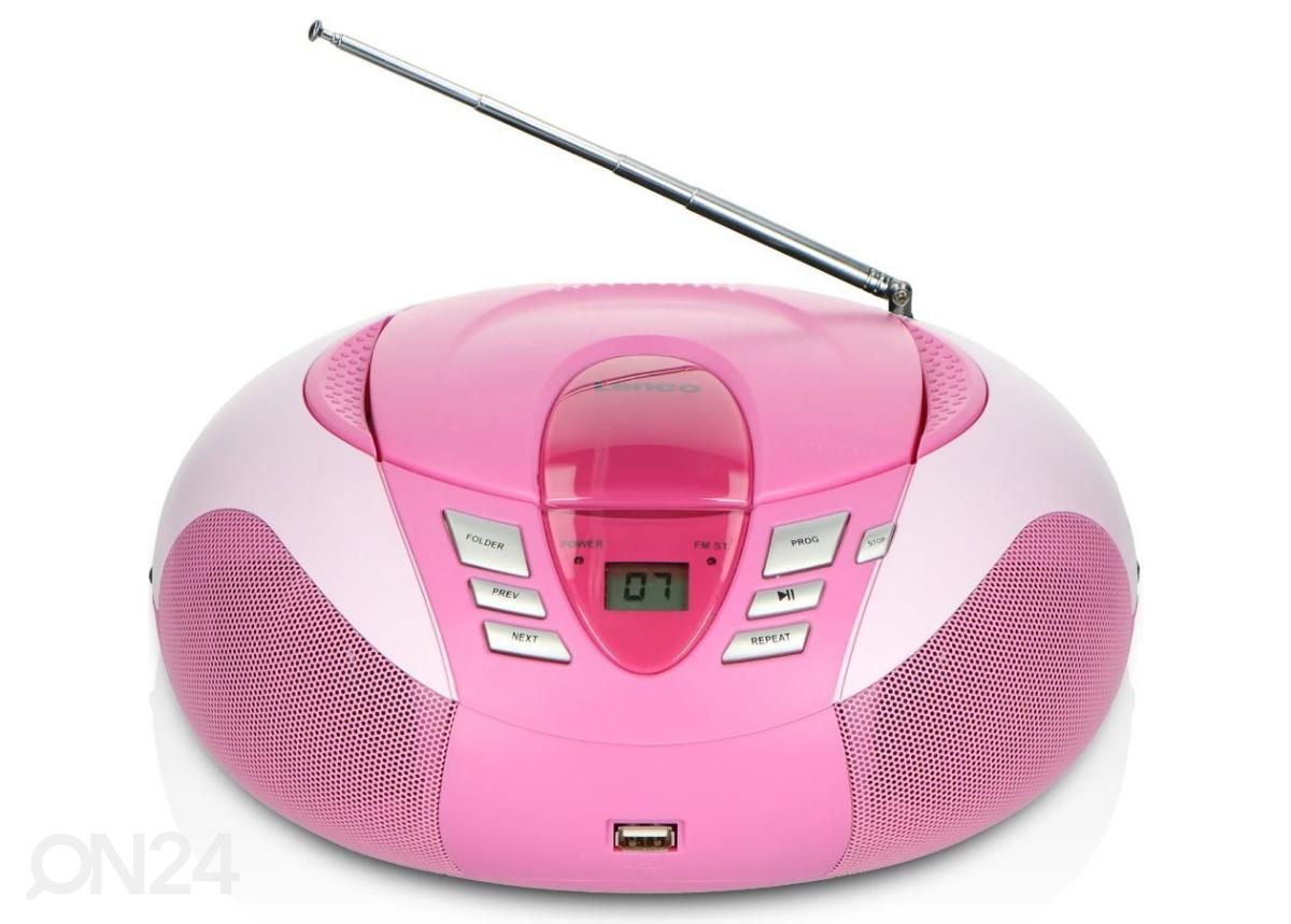 CD-raadio Lenco SCD37USBP, roosa suurendatud