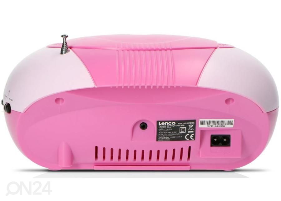 CD-raadio Lenco SCD37USBP, roosa suurendatud