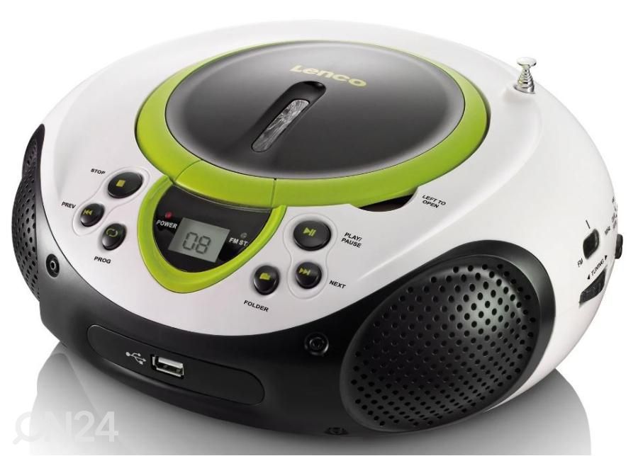 CD-raadio Lenco SCD38USBG, roheline suurendatud