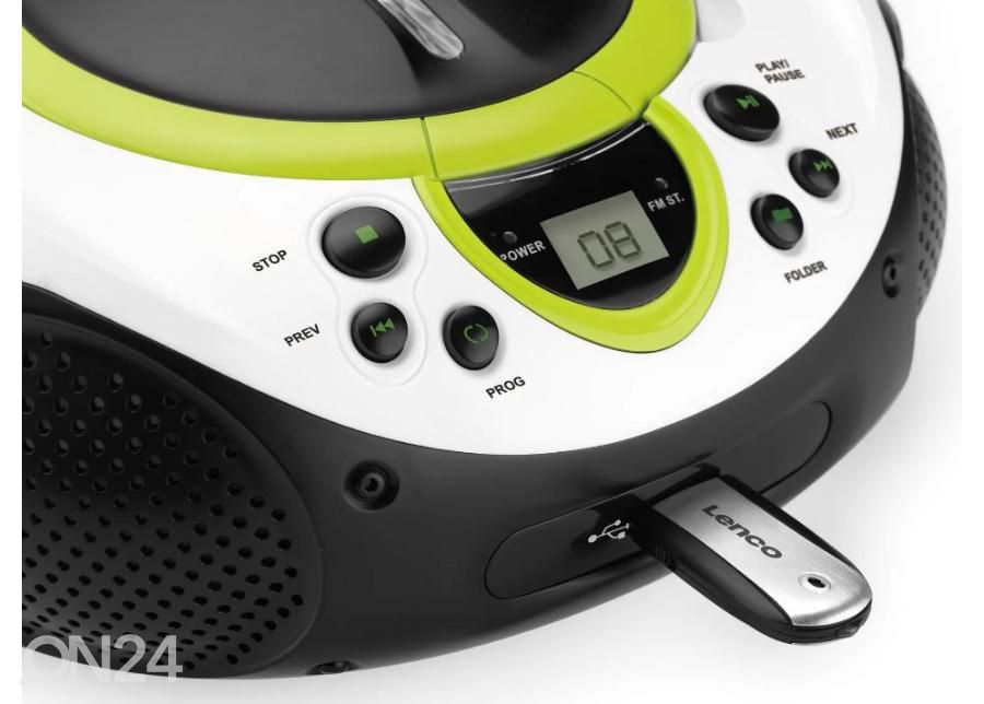 CD-raadio Lenco SCD38USBG, roheline suurendatud