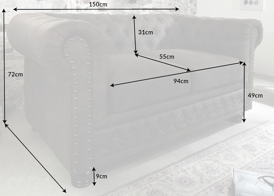 Diivan Chesterfield suurendatud