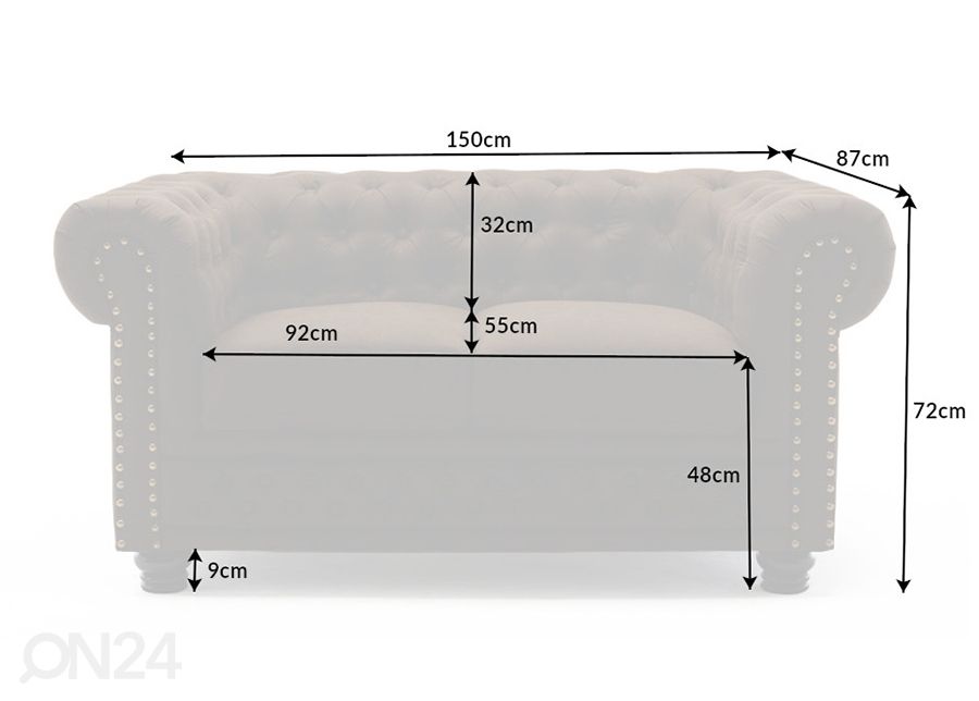 Diivan Chesterfield suurendatud
