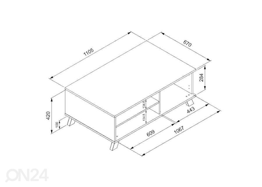 Diivanilaud Medan 110,5x67 cm suurendatud
