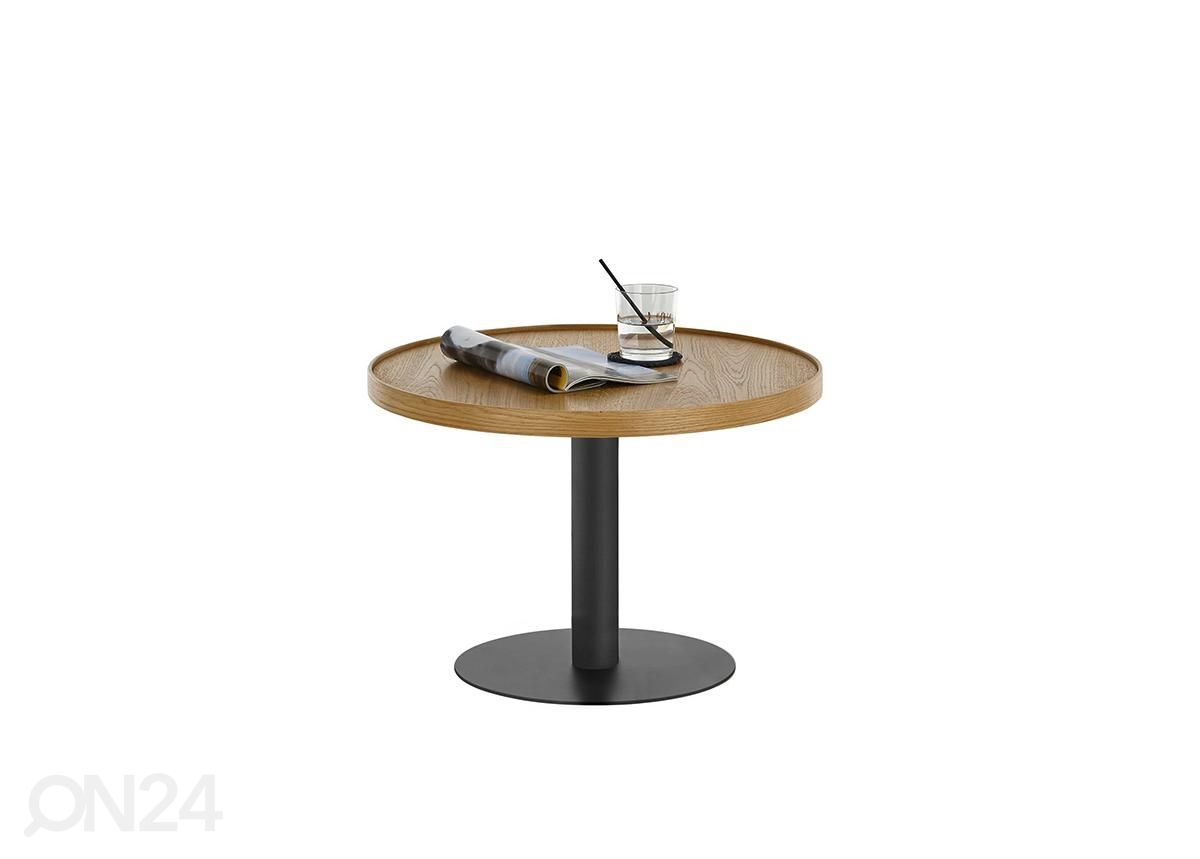 Diivanilaud Monteverde tamm/must Ø60 cm suurendatud