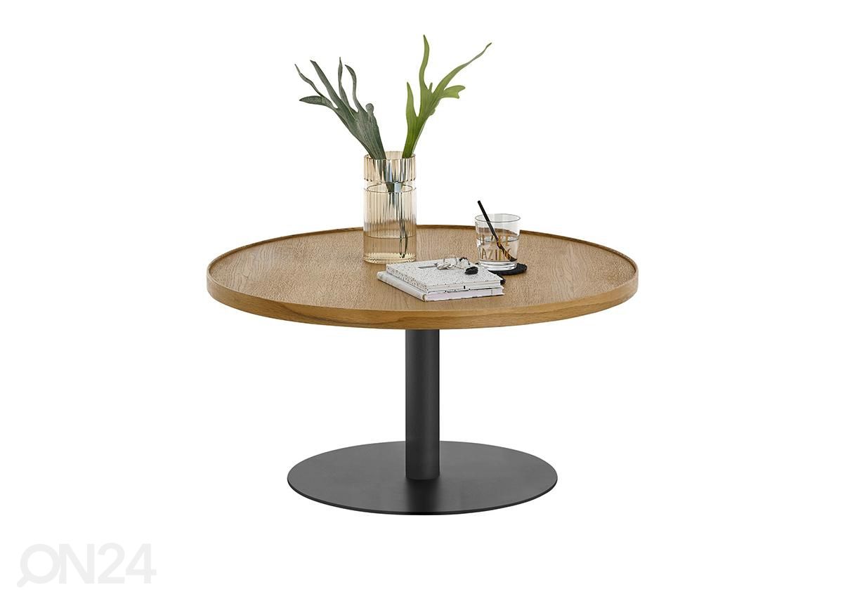 Diivanilaud Monteverde tamm/must Ø80 cm suurendatud