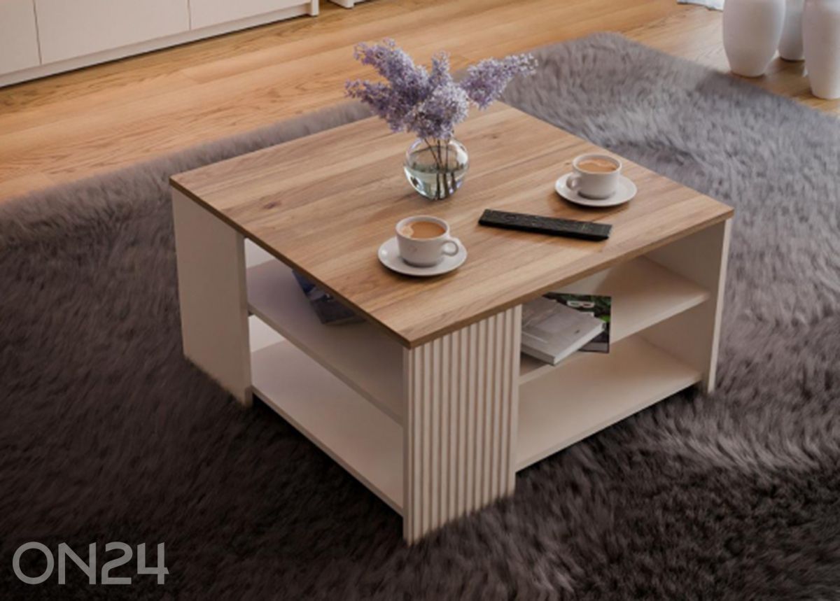 Diivanilaud Oak Squere 80x80 cm suurendatud