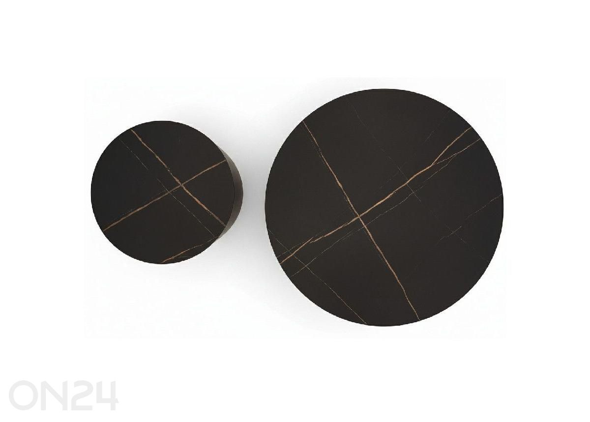 Diivanilaudade komplekt Bud 2tk, must/kuldne suurendatud