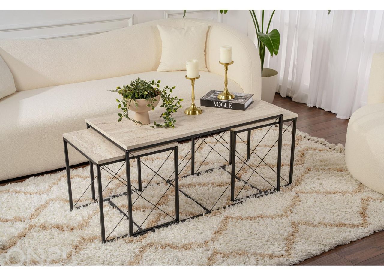 Diivanilaudade komplekt Defne 3 tk suurendatud