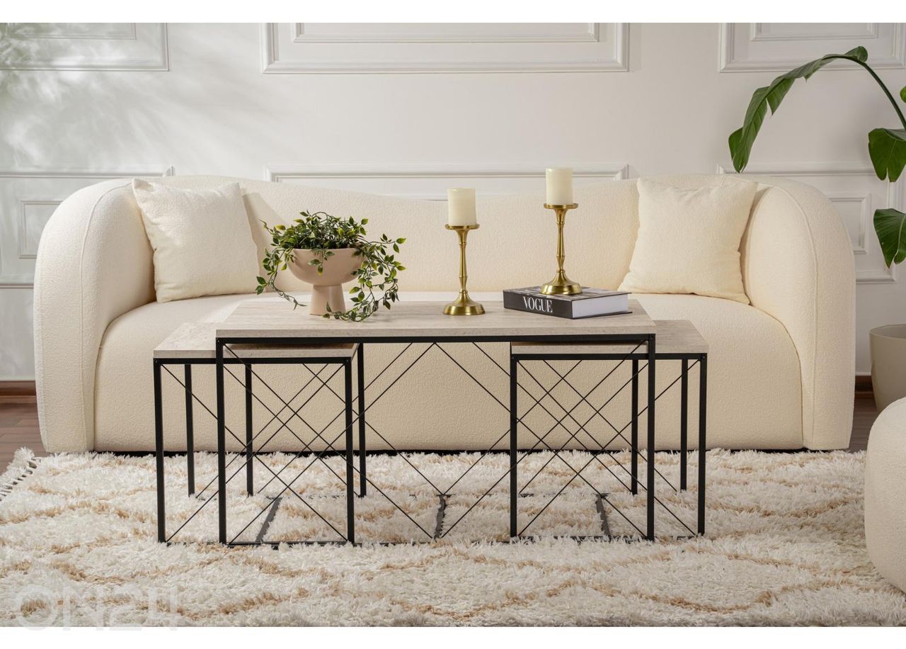 Diivanilaudade komplekt Defne 3 tk suurendatud