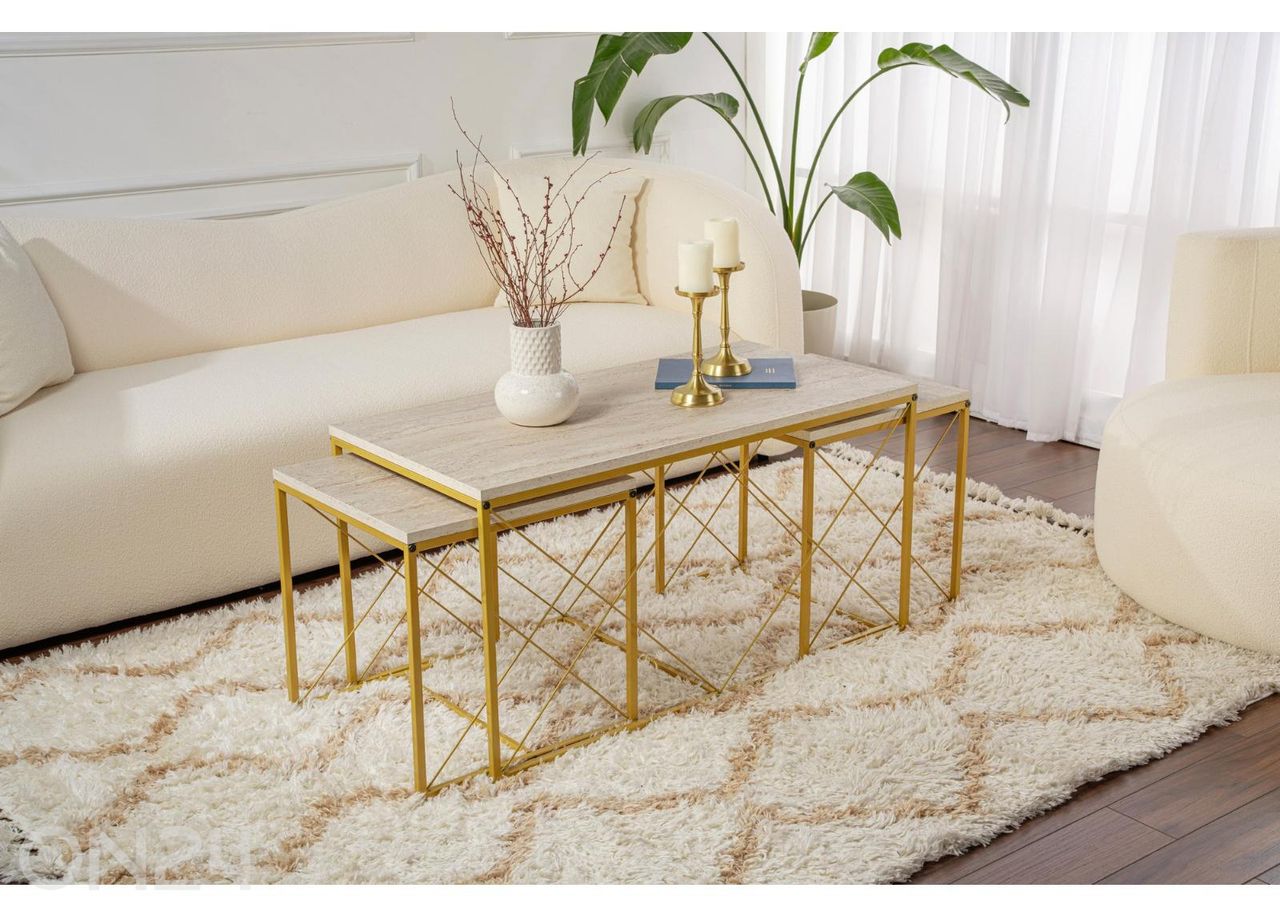 Diivanilaudade komplekt Defne 3 tk suurendatud