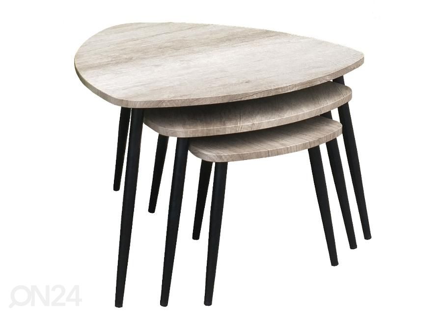 Diivanilaudade komplekt Manhattan 3 tk, hall/must suurendatud