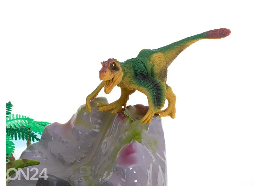 Dinosauruste figuurid 7 tk + matt ja tarvikute komplekt suurendatud