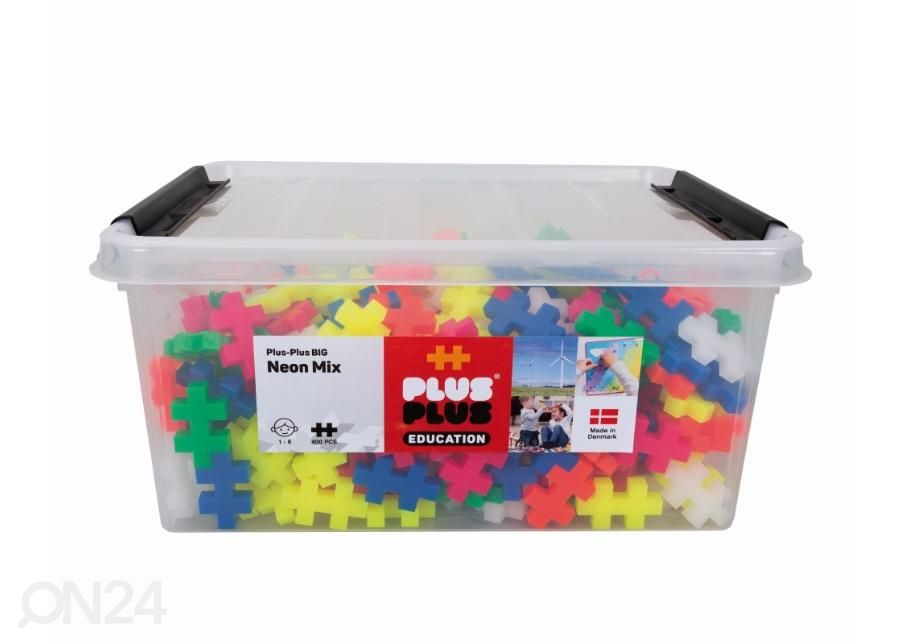 Ehitusklotsid PlusPlus BIG, Neoon mix, 400 tk suurendatud