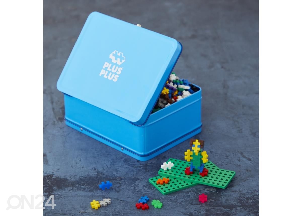 Ehitusklotsid PlusPlus Mini metallist kohvris, sinine suurendatud