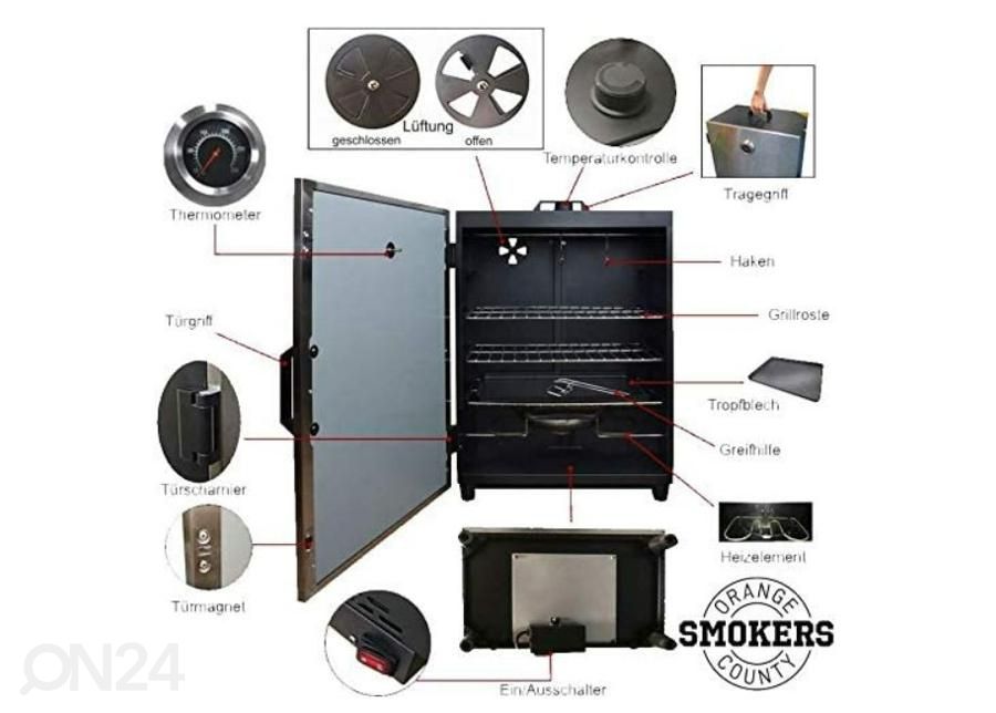 Elektriline suitsuahi Orange County Smokers suurendatud