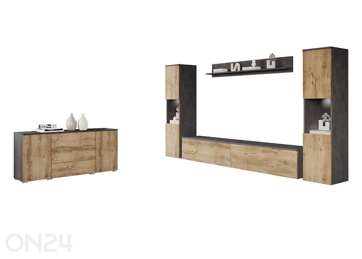 Elutoamööbli komplekt Paris II + LED suurendatud