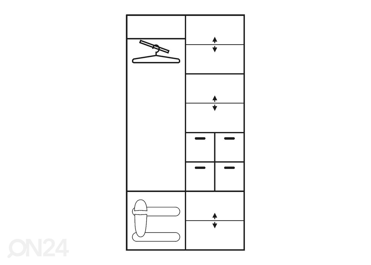 Esikukapp 100 cm suurendatud