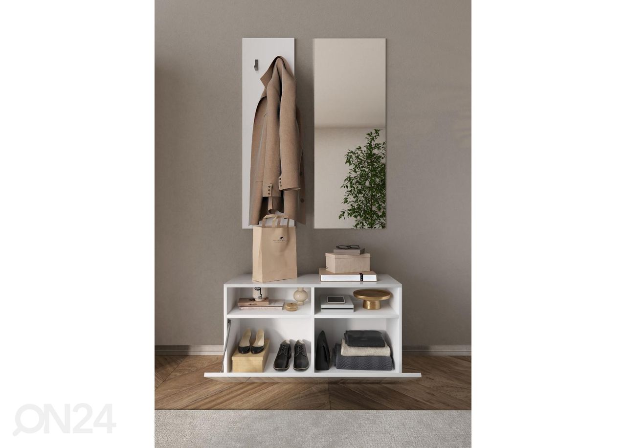 Esikukapp Vittoria 91 cm, valge läige/peeglid suurendatud