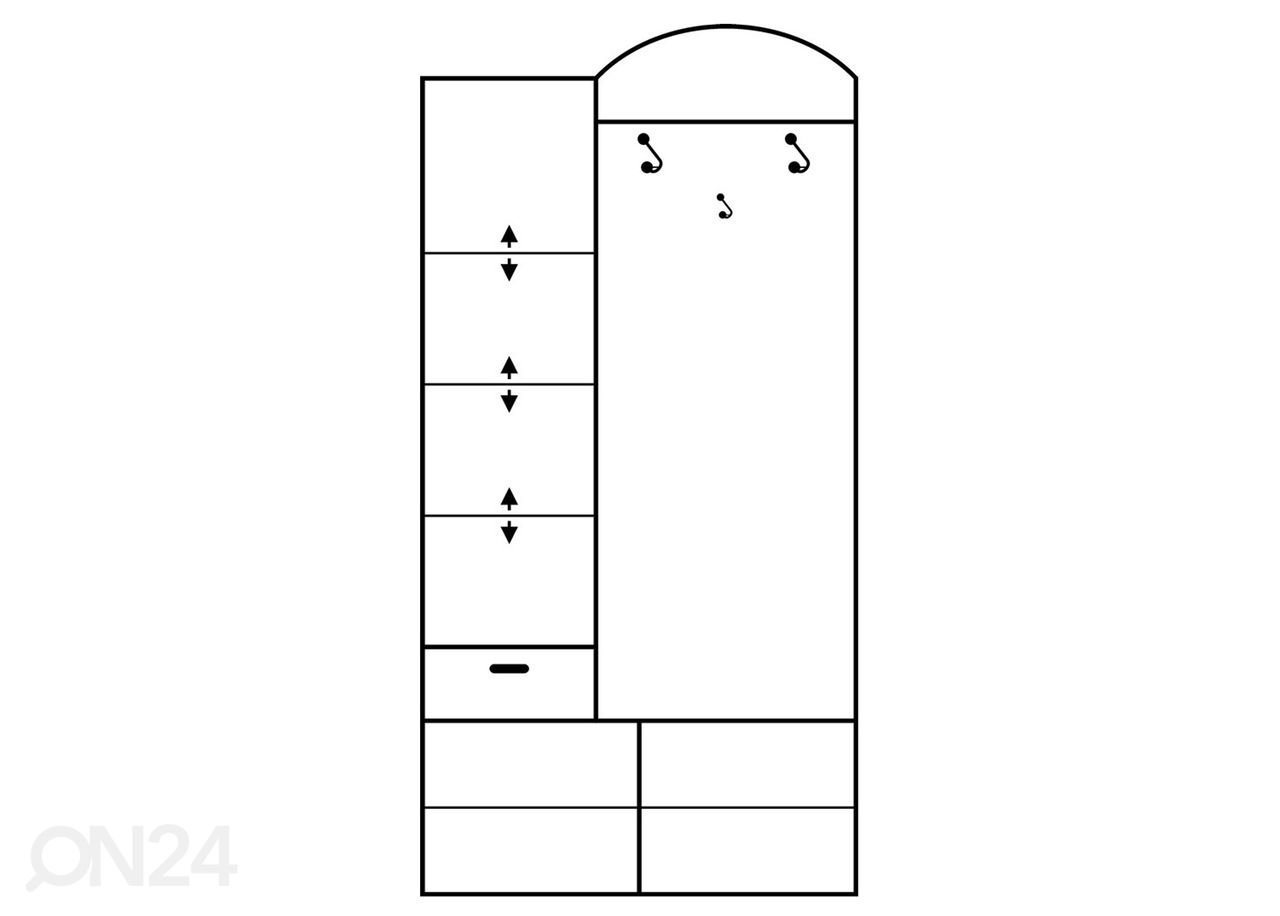 Esikukomplekt 100 cm suurendatud