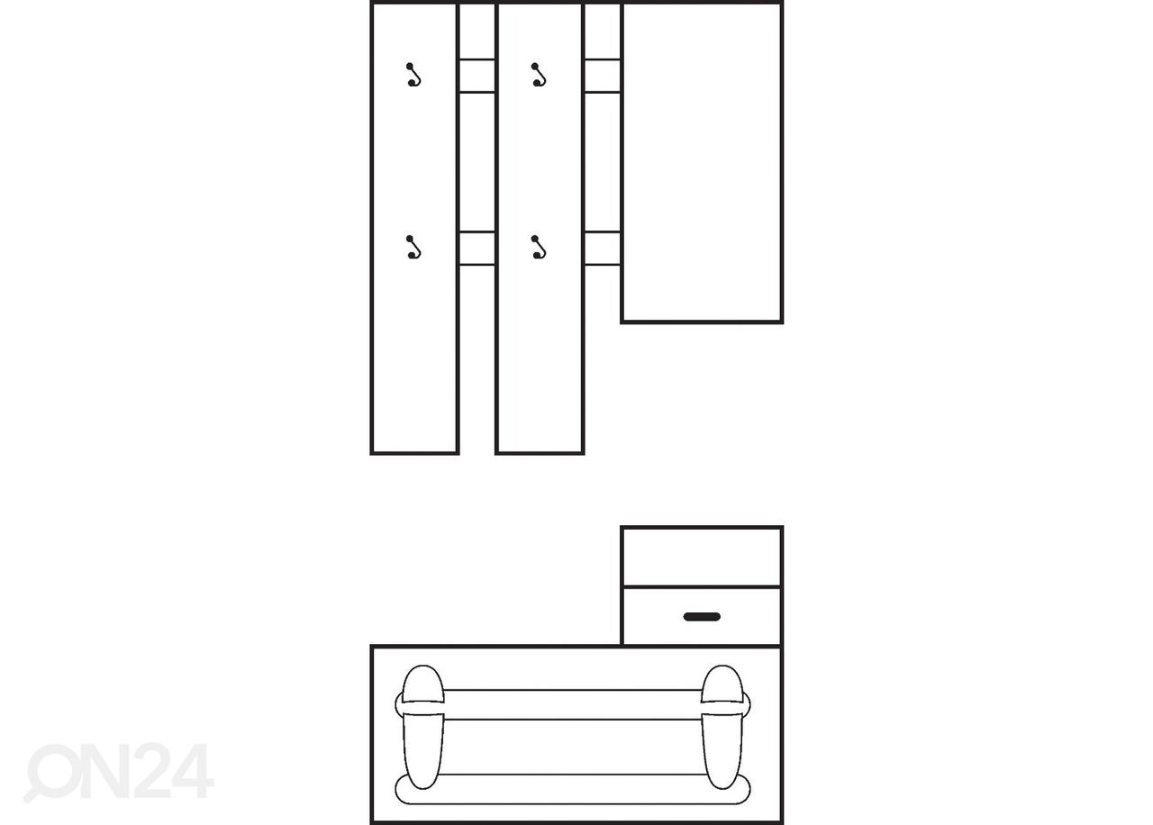 Esikumööbel 100 cm suurendatud