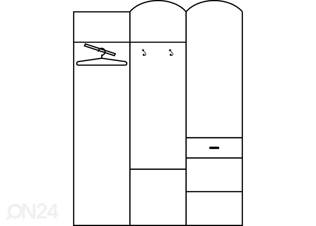 Esikumööbel Drimo II 150 cm suurendatud