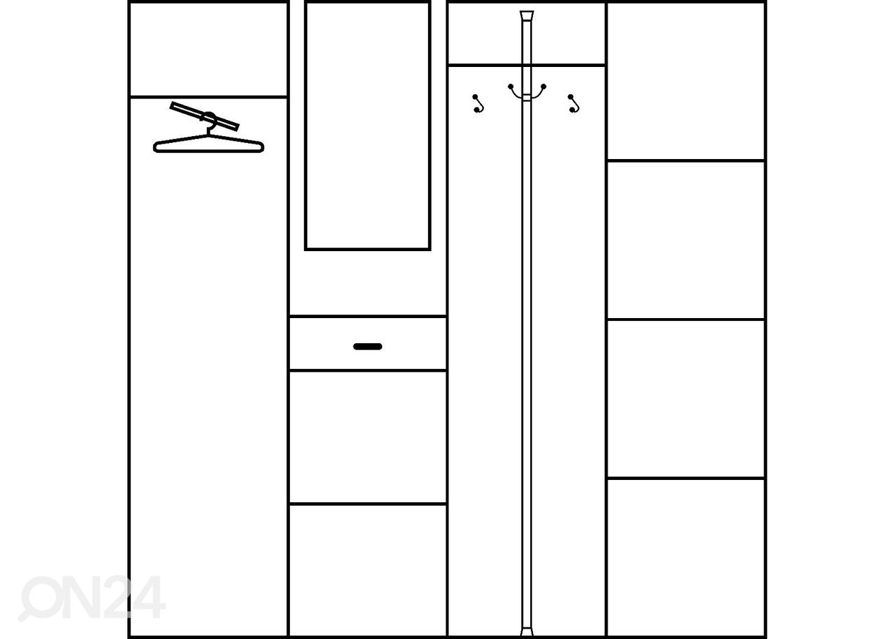 Esikumööbel Drimo V 200 cm suurendatud