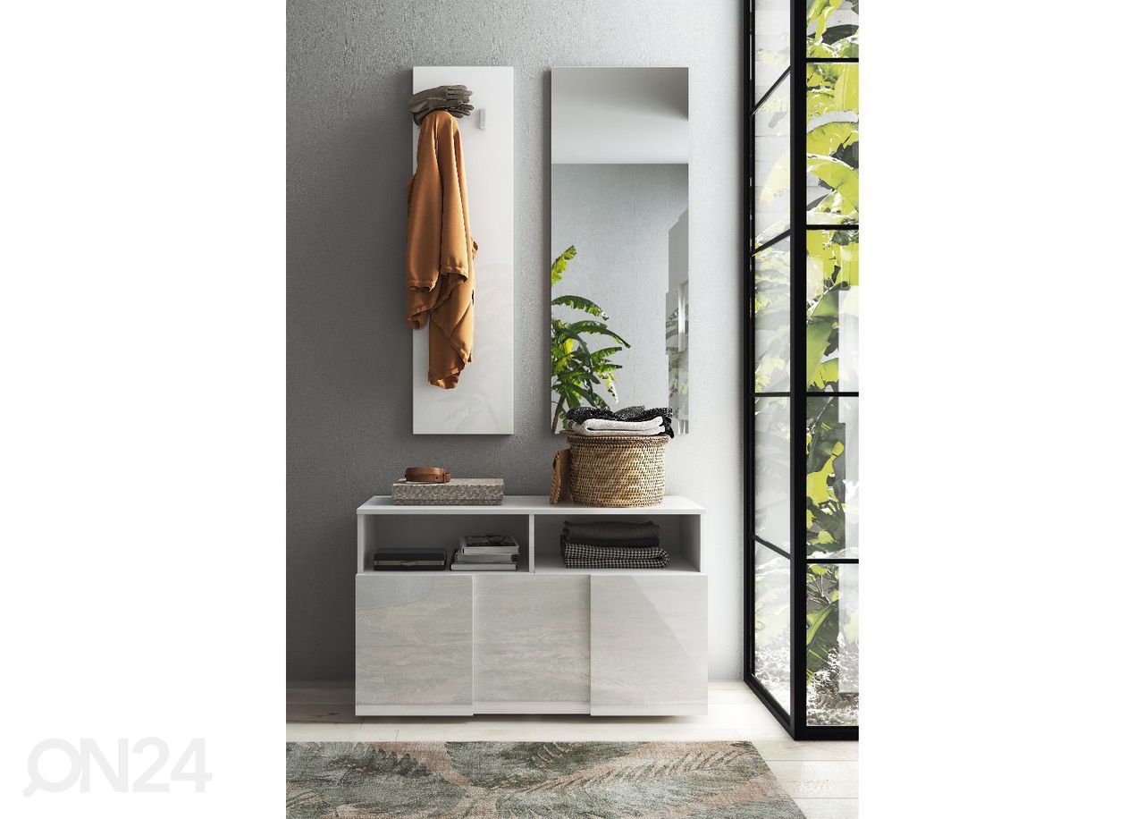 Esikupink / jalatsikapp Dama 91 cm, valge kõrgläige suurendatud