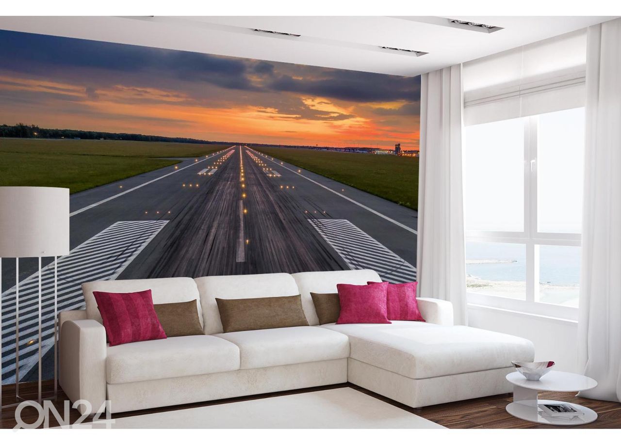 Fliis fototapeet Airport Runway suurendatud