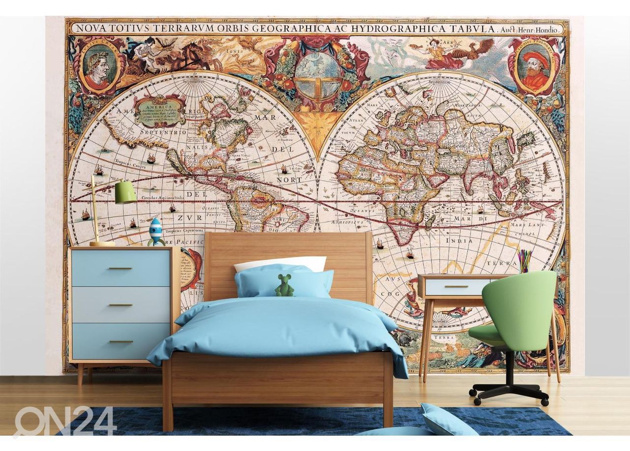 Fliis fototapeet Antique Map From 1630 suurendatud