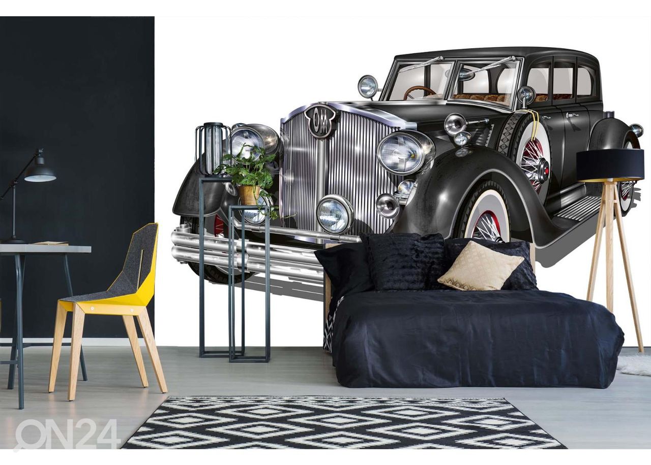 Fliis fototapeet Black Vintage Car Ii suurendatud
