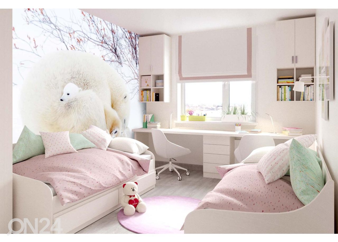 Fliis fototapeet Blue Polar Bears suurendatud